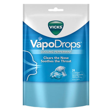 2 x Vicks VapoDrops Peppermint Blue (24 Pack)